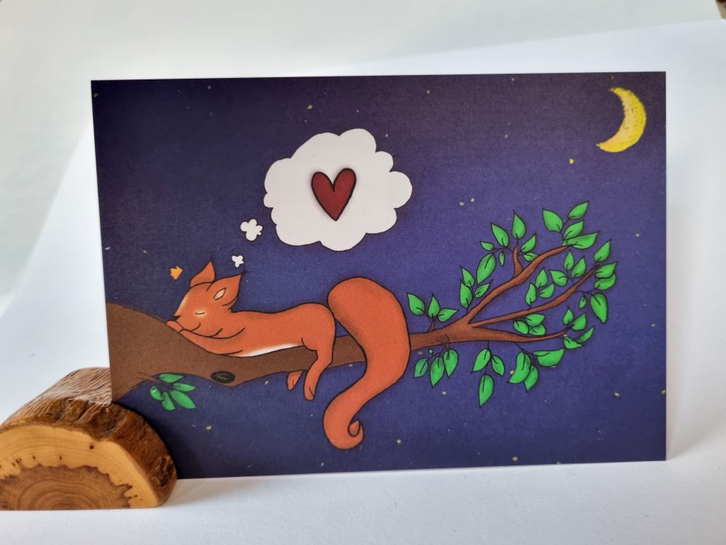 Eichhörnchen Postkarte Träumer