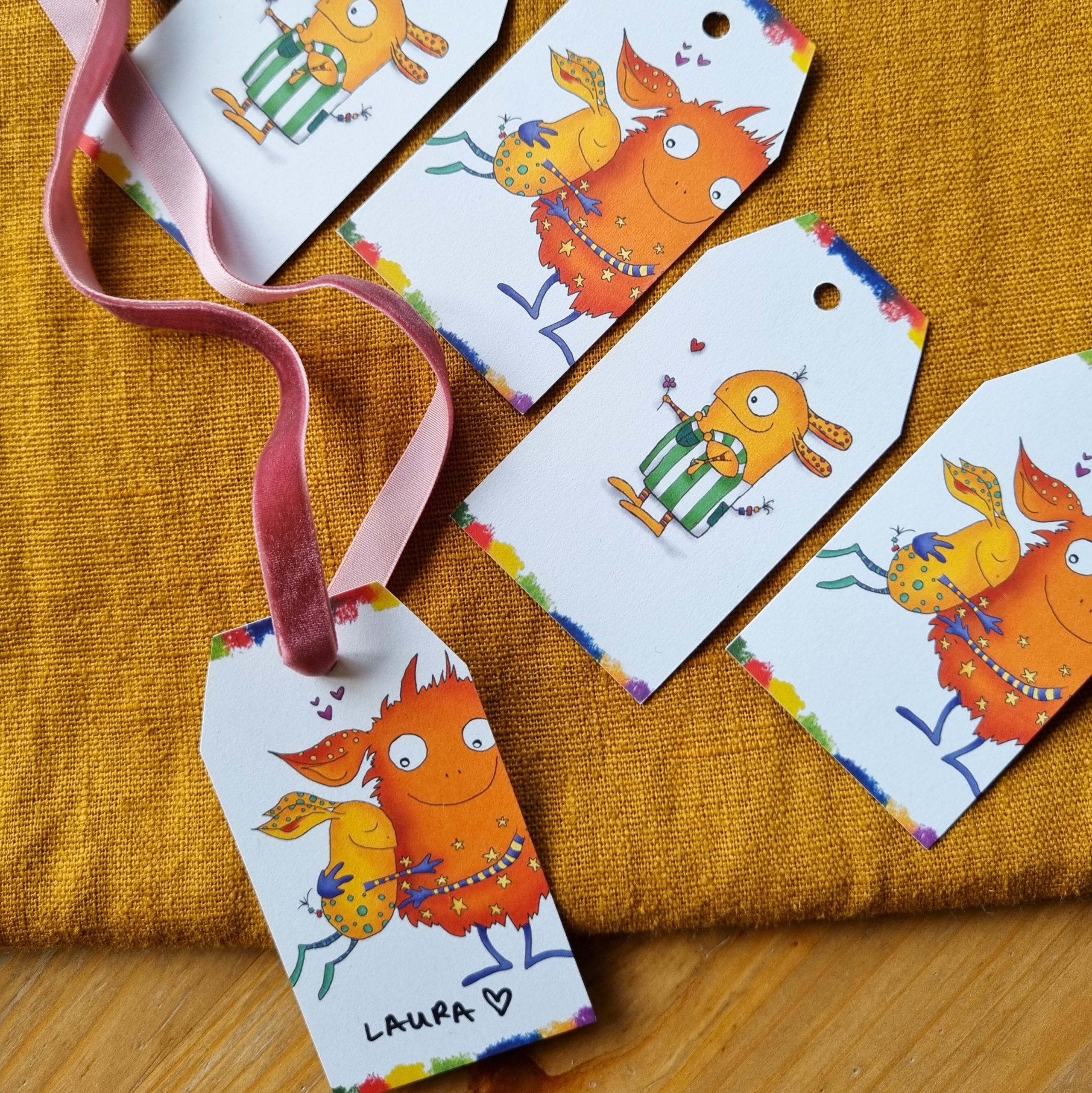 Geschenkanhänger Monster Kuschler