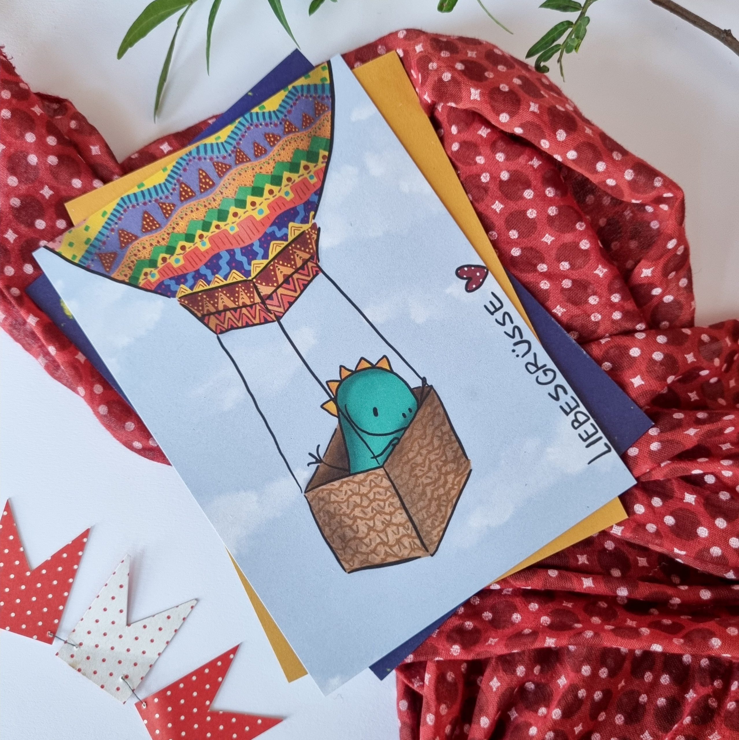 Dino Luftballon Heißluftballon Liebe