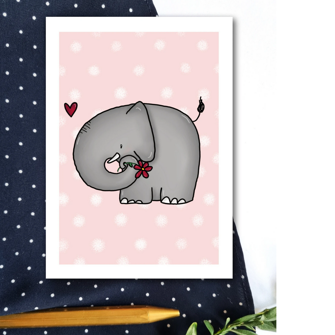 Elefant Geburt Karte