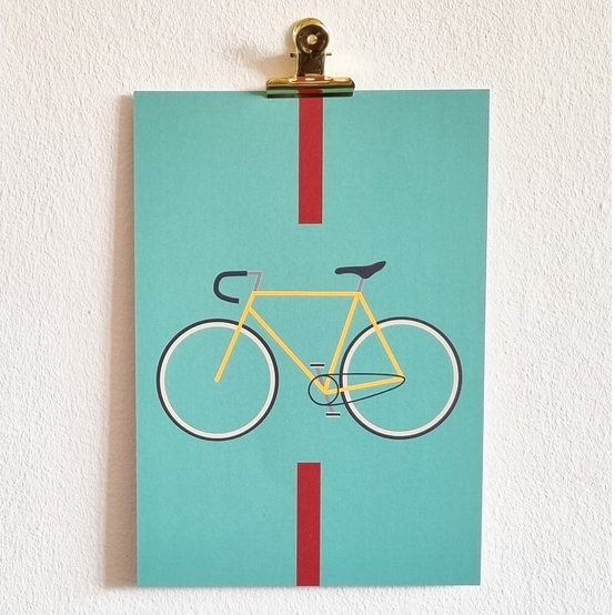 Rennrad Print Türkis