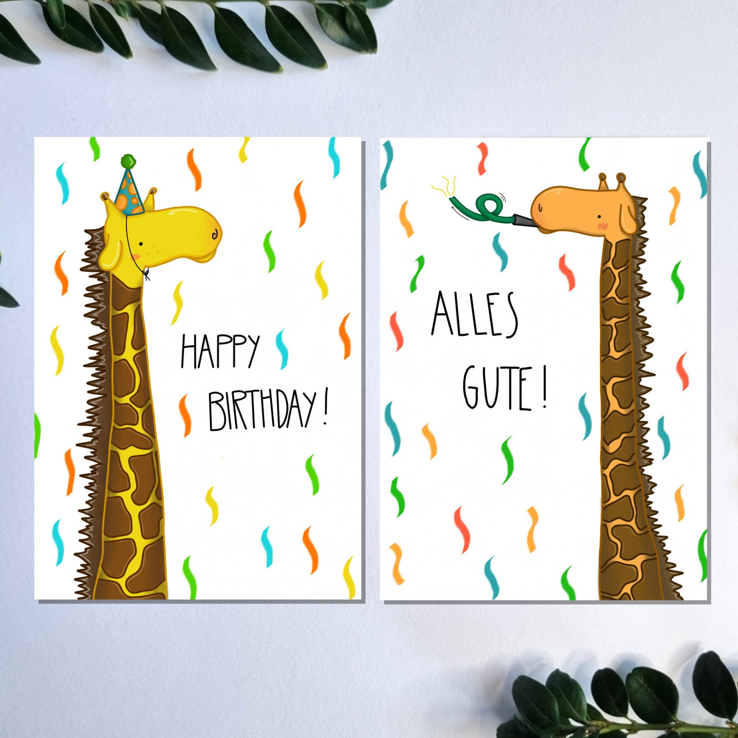 Giraffe Geburtstagskarte
