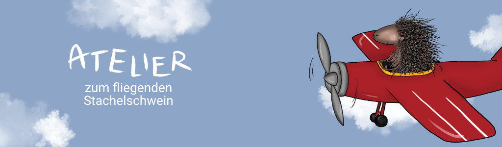 Webseite Header fliegendes Stachelschwein
