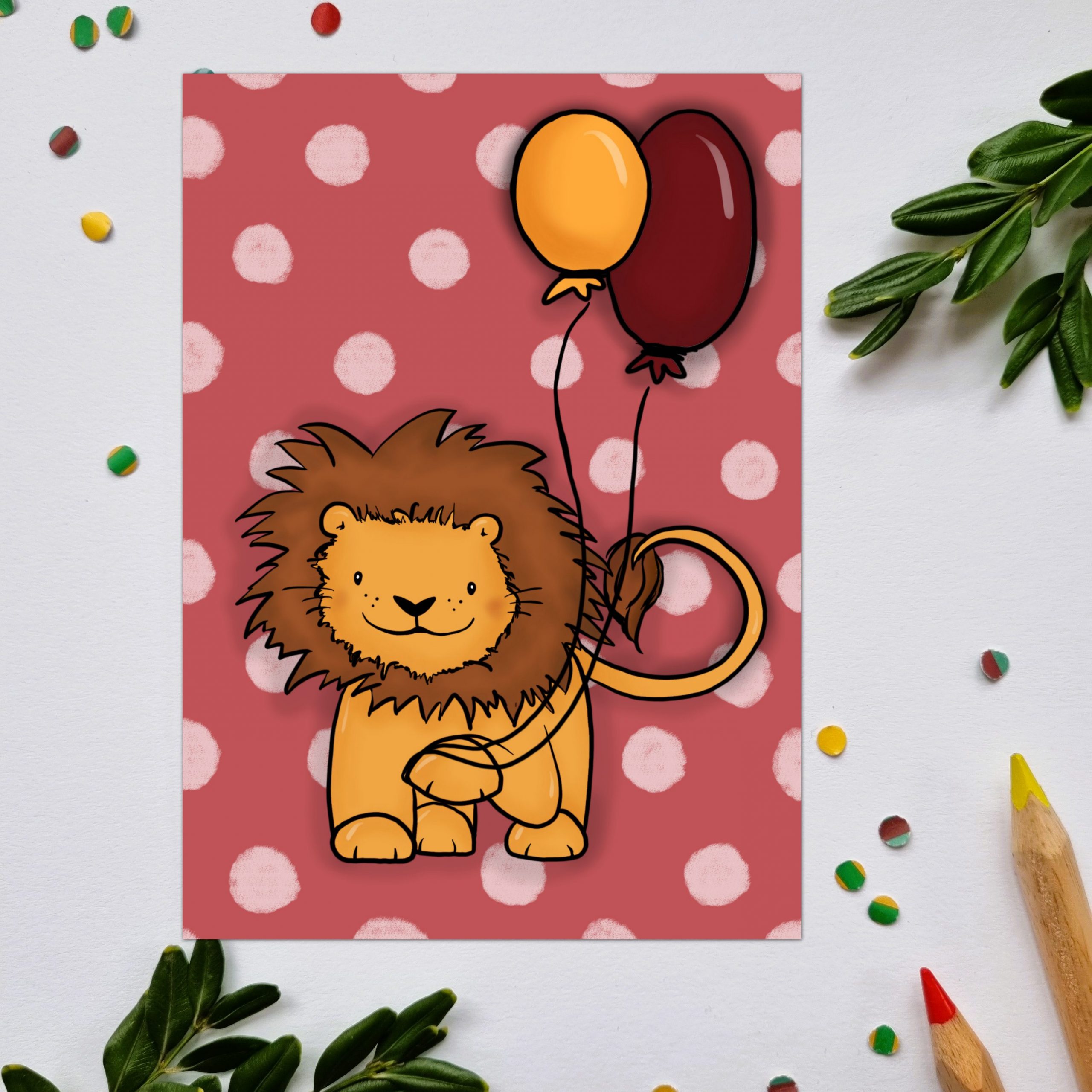Löwe Geburtstagskarte