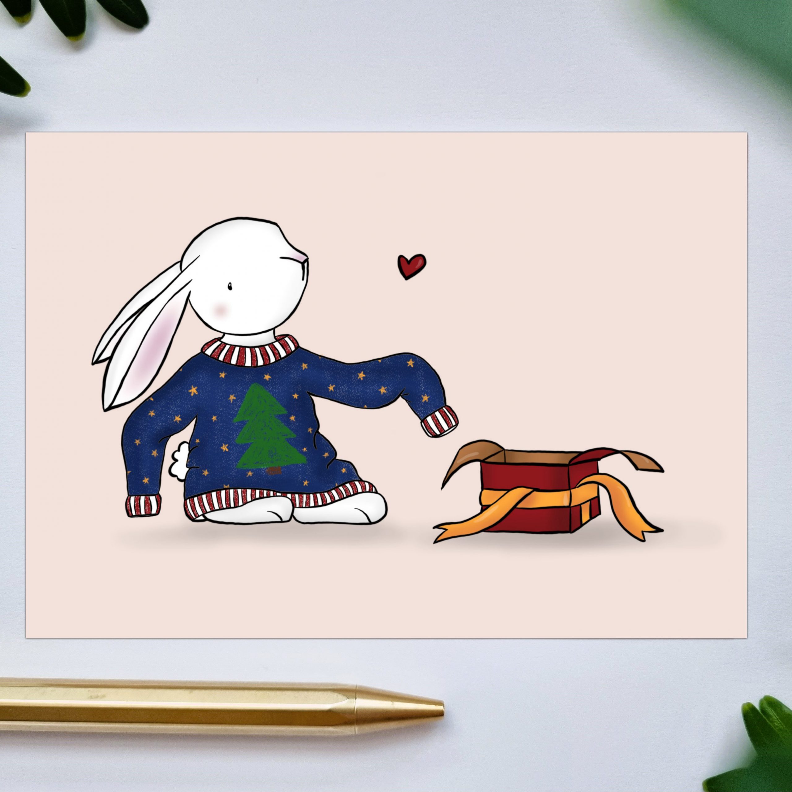 Weihnachtskarte Hasi