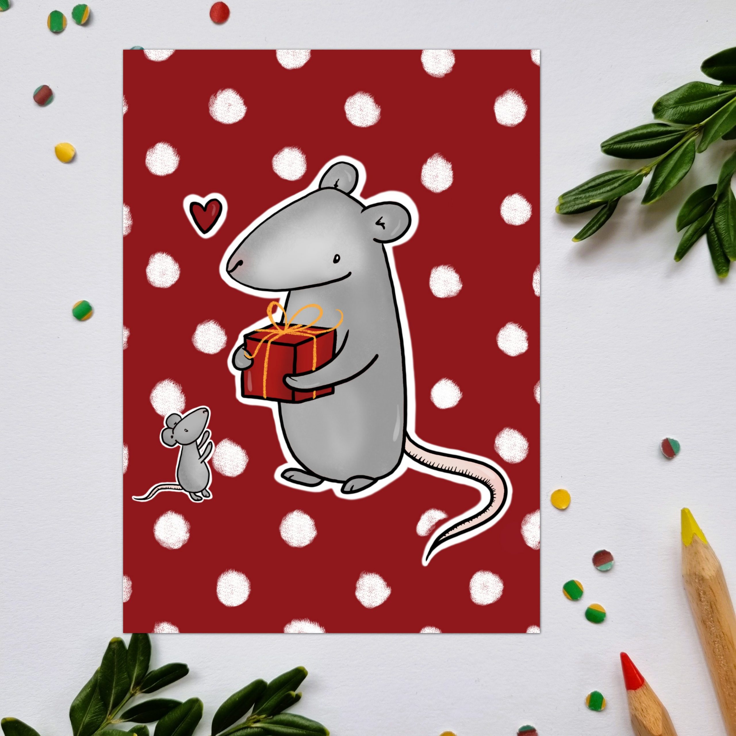 Geburtstagskarte Frida und der kleine Mausefreund