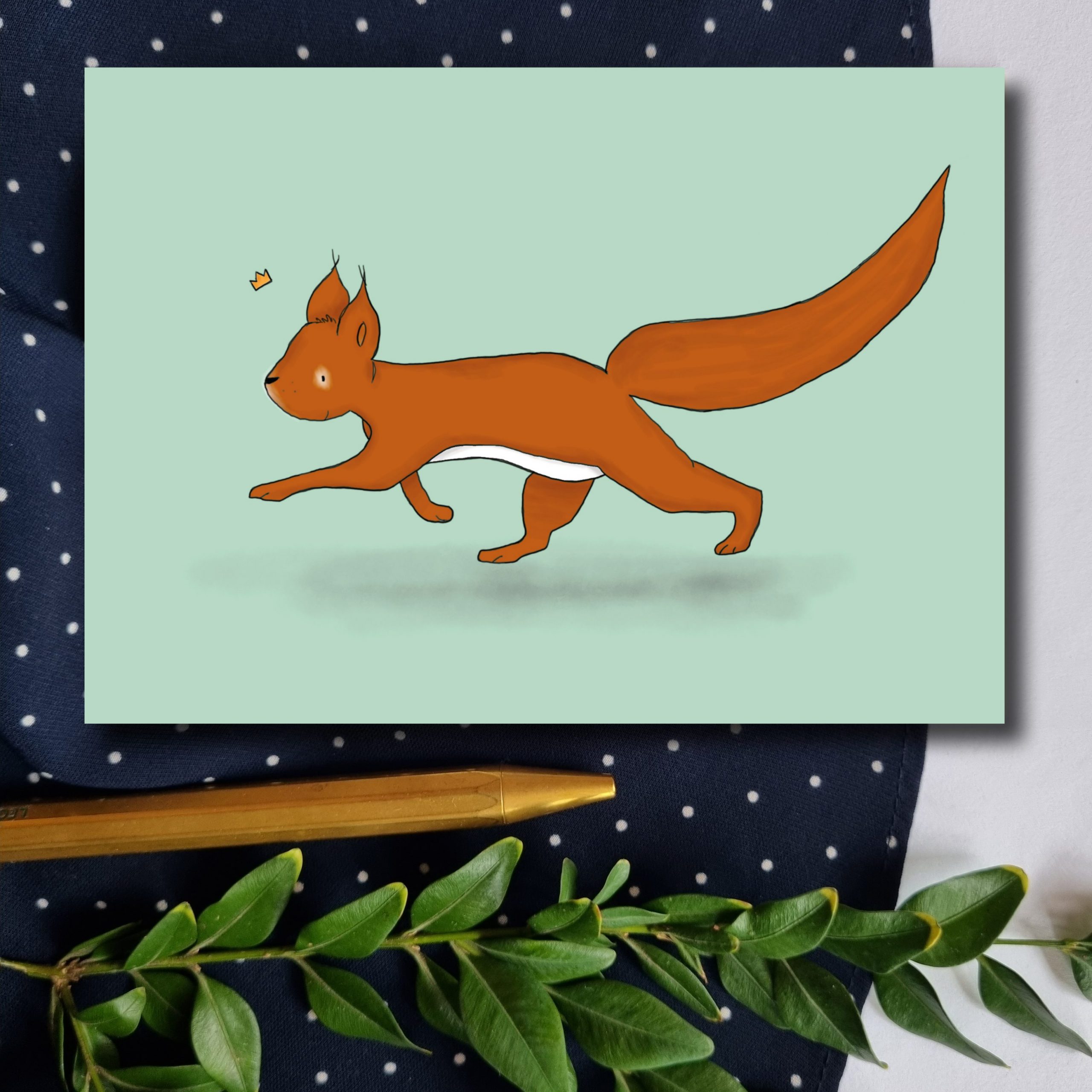 Eichhörnchen Postkarte Geburtstag