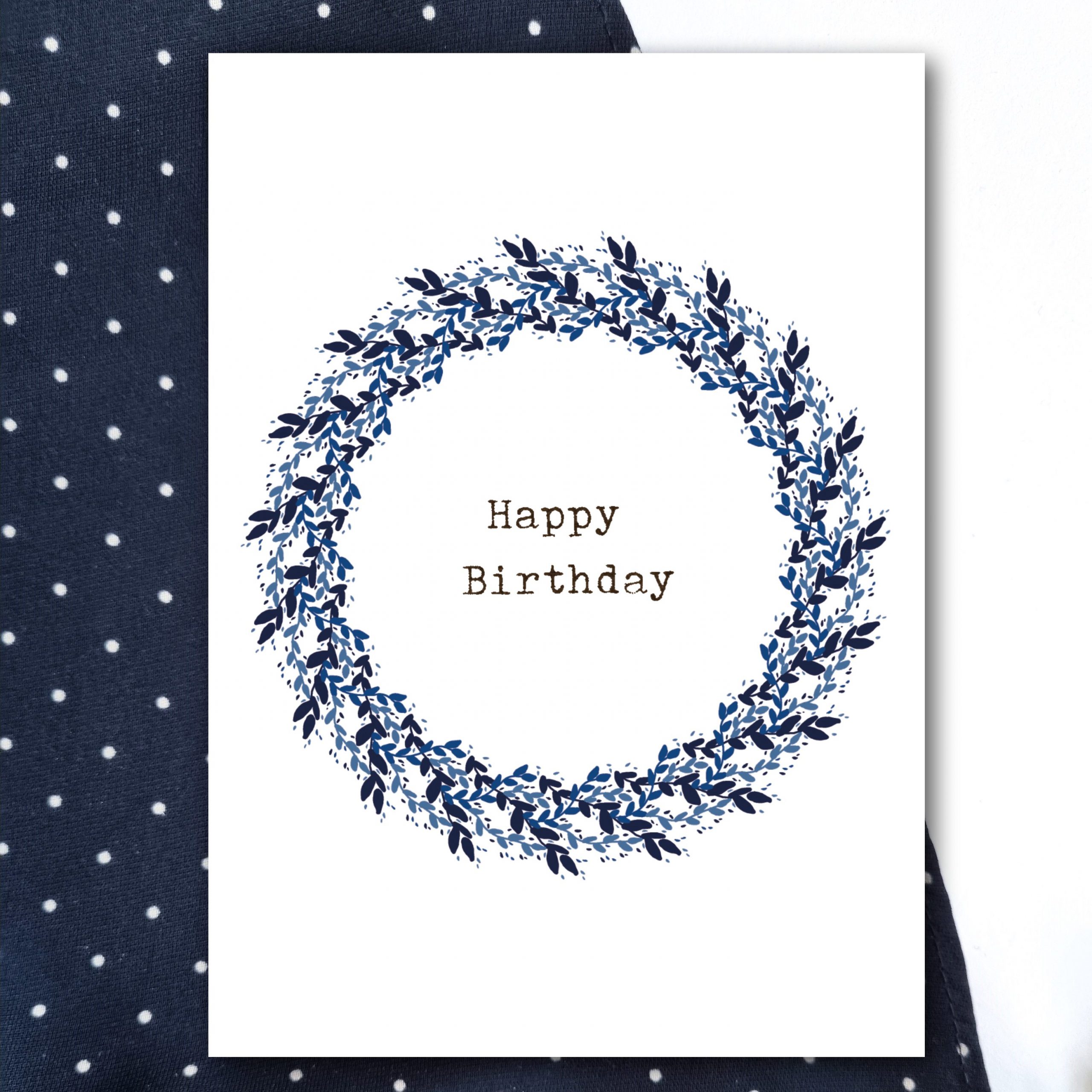 Blauer Kranz Glückwunsch Geburtstag Karte