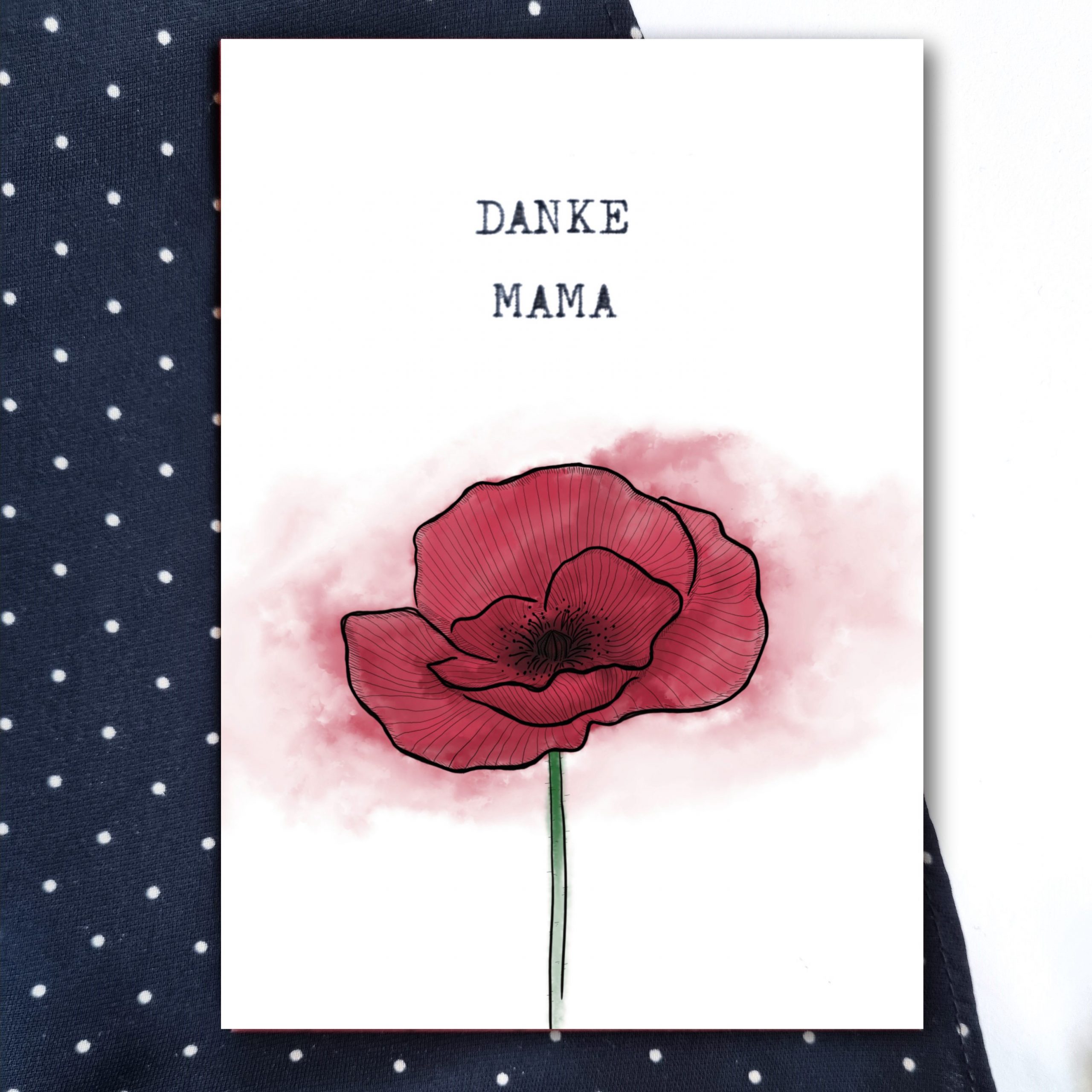 Muttertag Karte Danke Mama Mohn