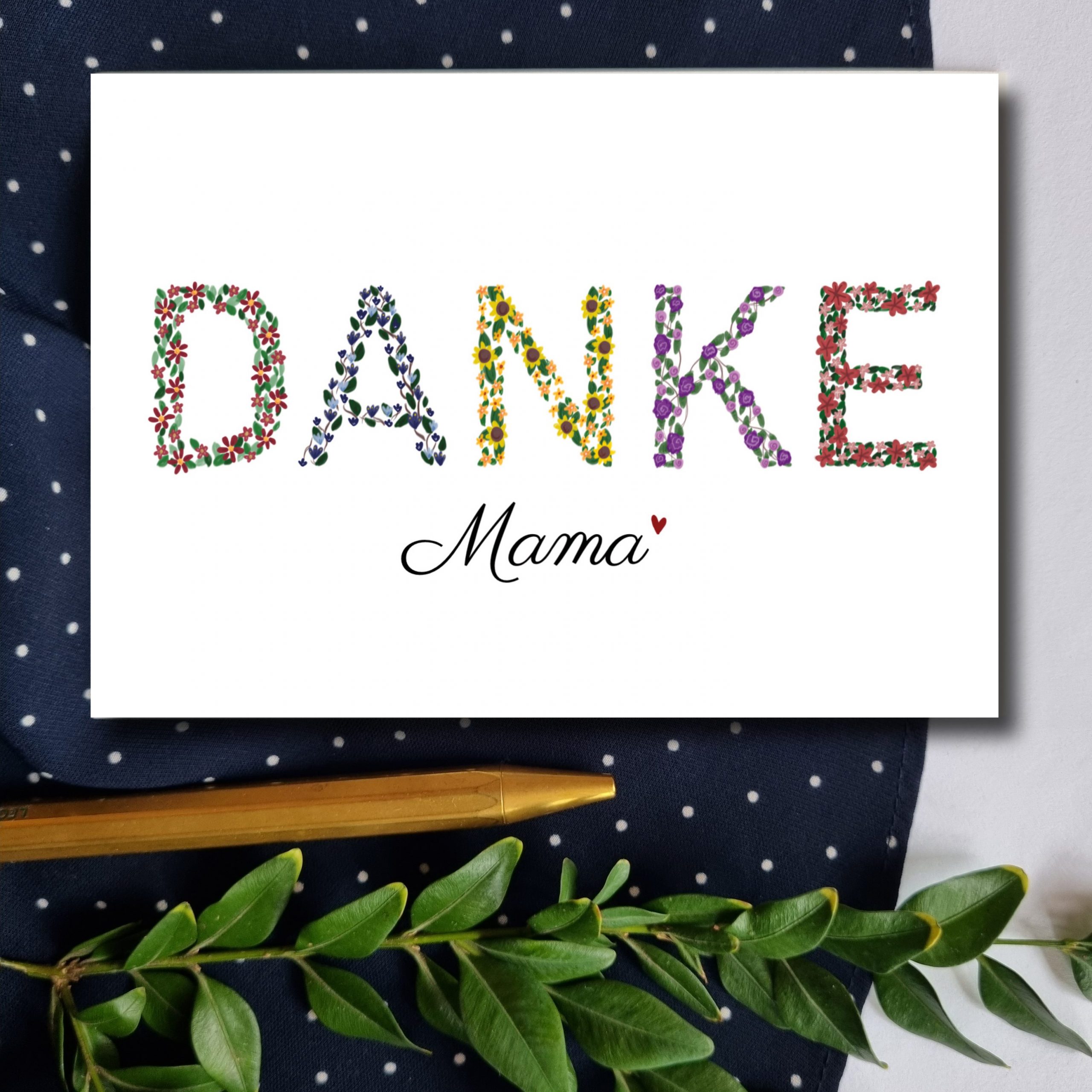 Muttertag Karte Blumen Ranken