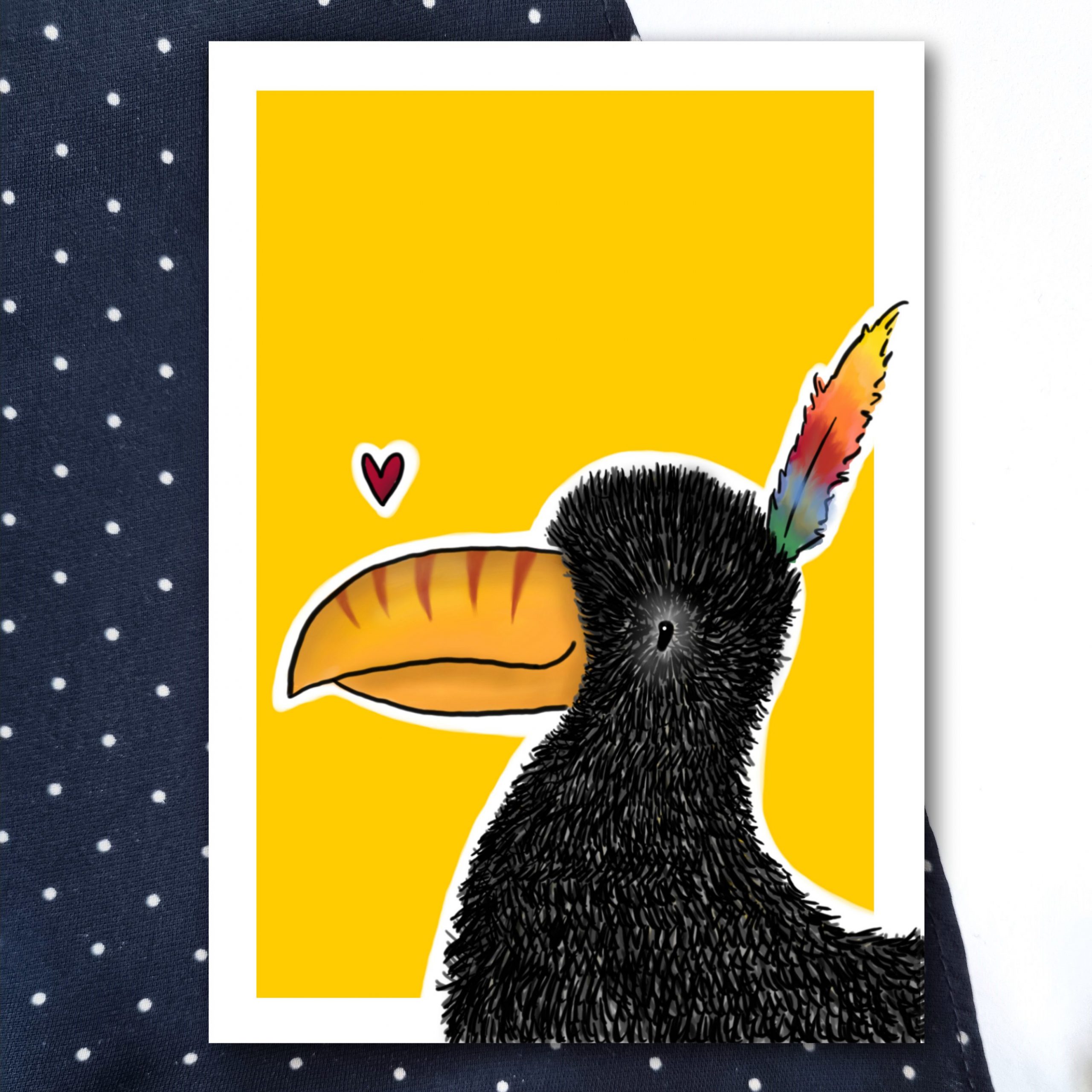 Rabe Postkarte Geburtstag