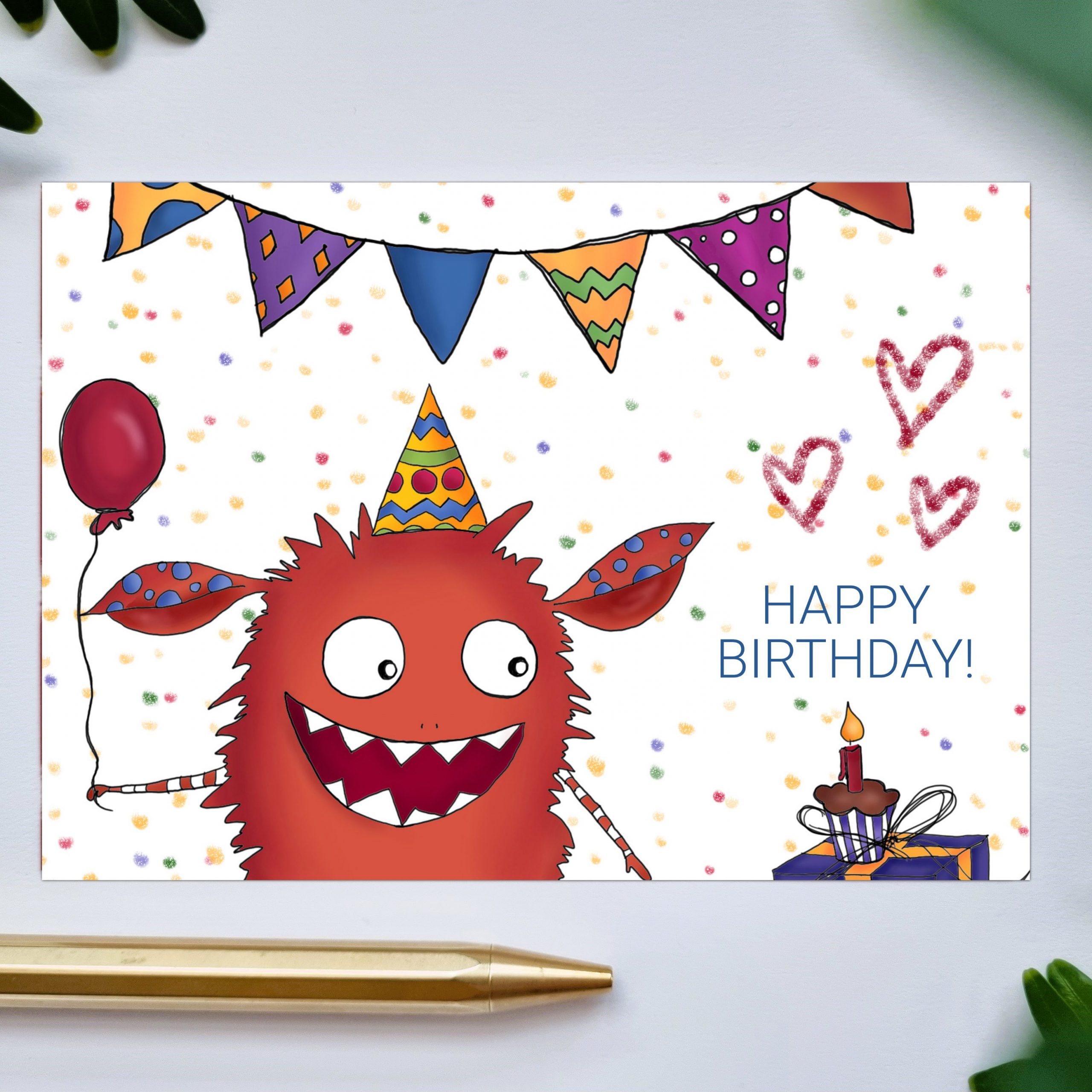 Geburtstagskarte-Monster