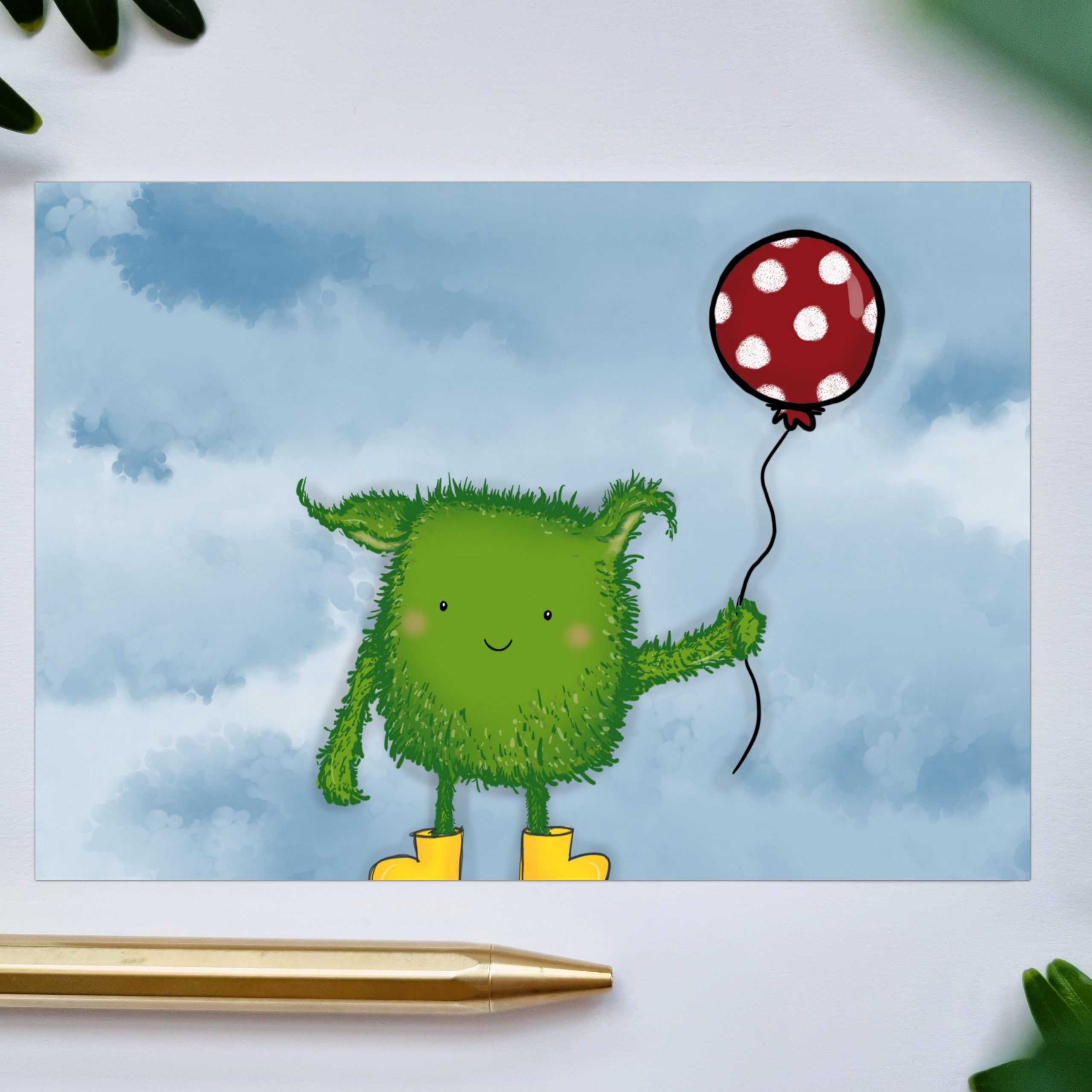 Flauschig-Monster-Postkarte-Geburtstag