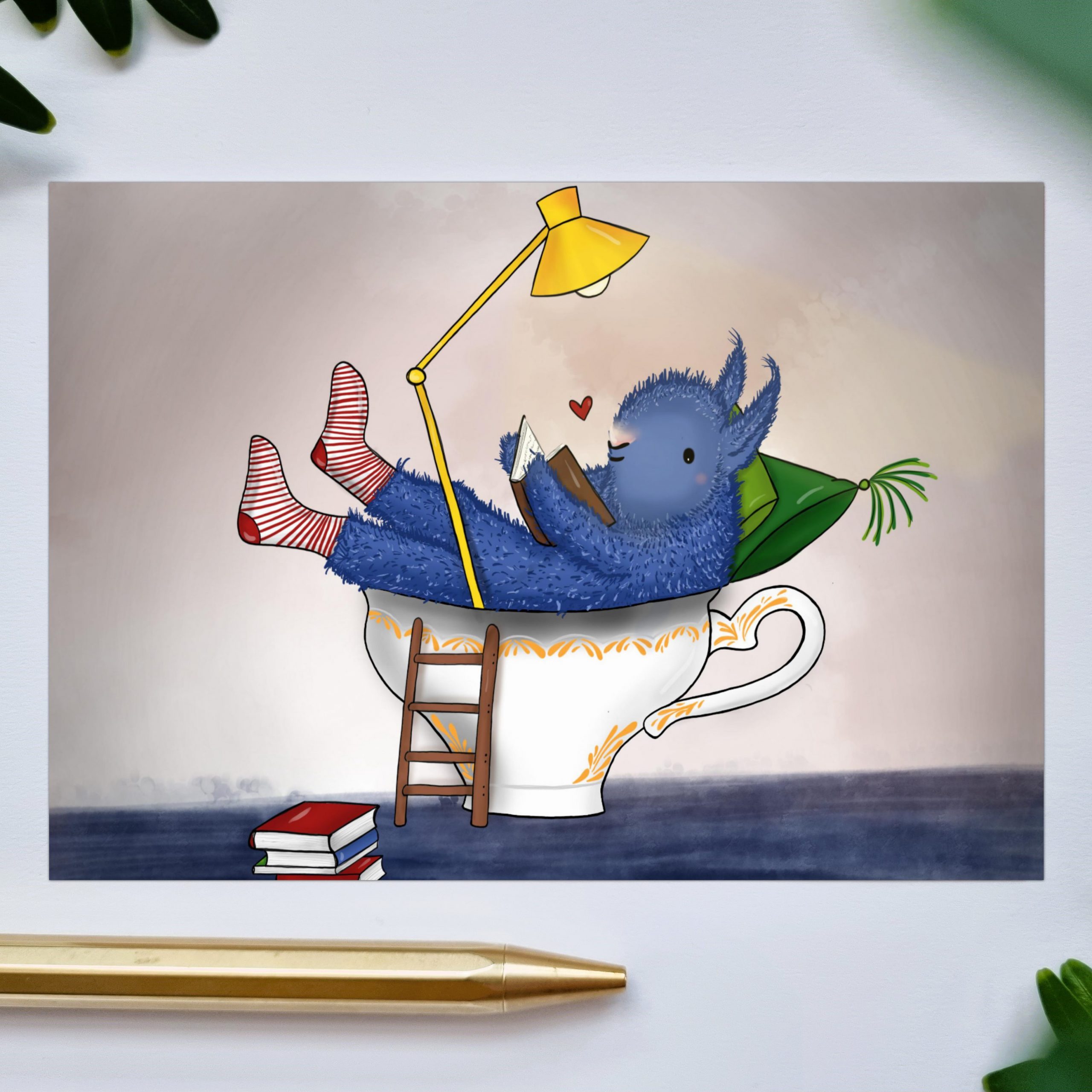 Lesen-Geburtstagskarte