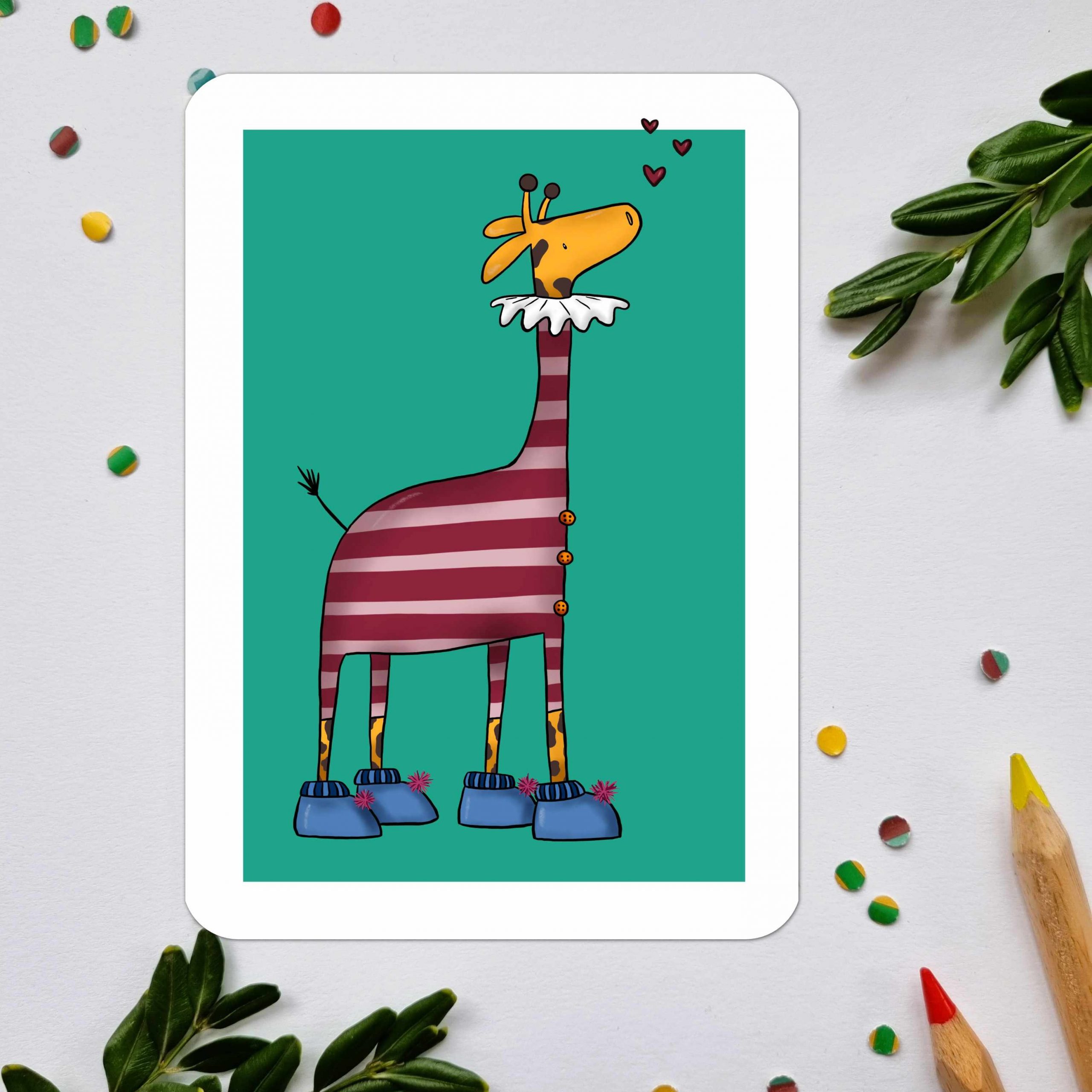 #111 Giraffe Estella Postkarte Geburtstagskarte