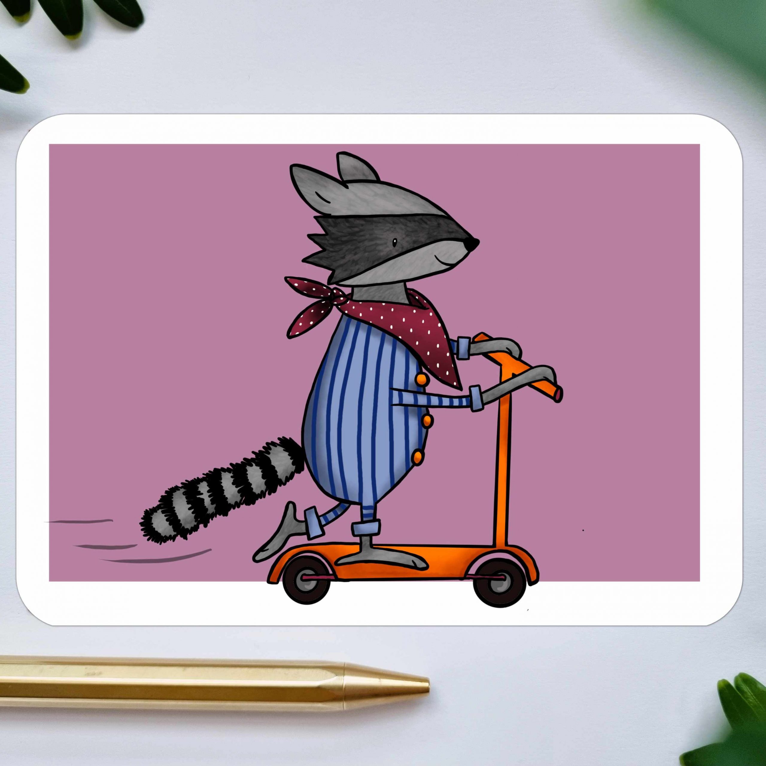 #112 Waschbär Mats Geburtstagskarte Postkarte