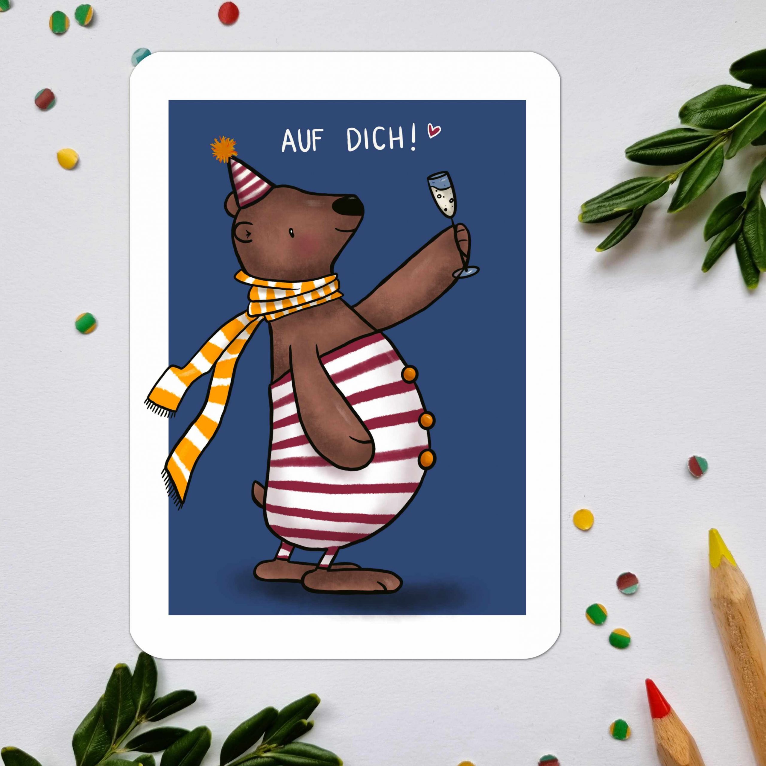 #115 Mister Bär Postkarte Grußkarte